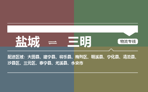 盐城到三明物流公司-保障您的顺利发货盐城至三明物流专线